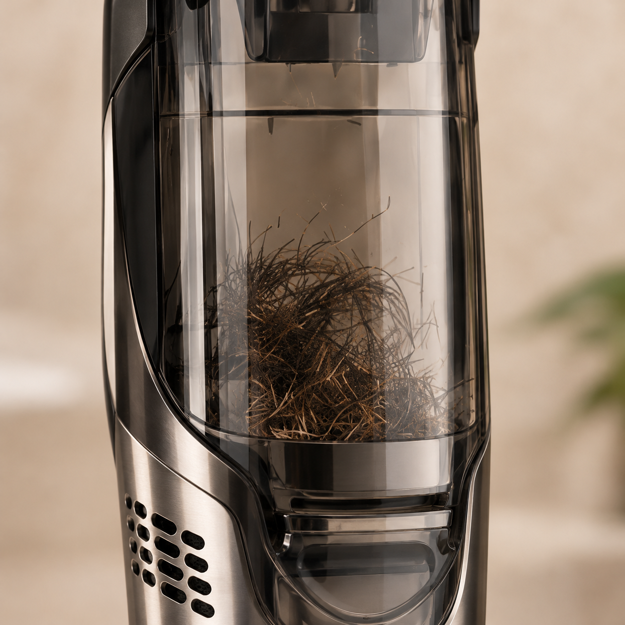 Concept close-up of the hair-collection chamber